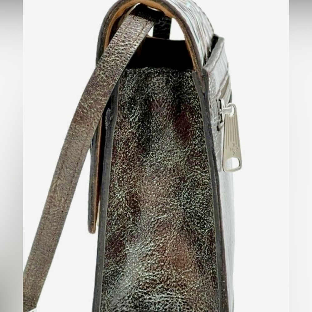 NEW Patricia Nash Leather Locri Crossbody- Tooled Turquoise in Gift Box - Picture 10 of 11